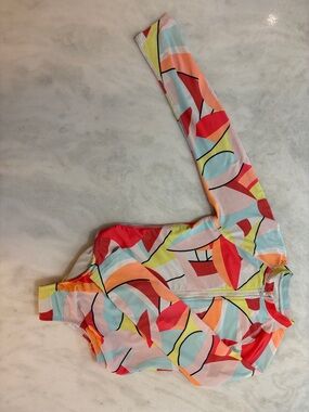 wonder nation Multicolor Long-Sleeve One-Piece Swimsuit with Front Zip